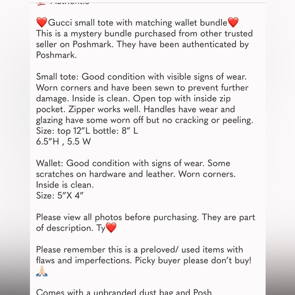 🍒 Authentic Gucci Red Sherry line canvas 257249 Tote and Jackie 05474 Bifold🍒 - Picture 14 of 14